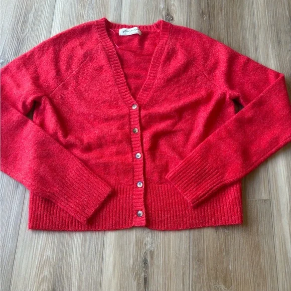 School Girl Cardi in Cherry Pop Melange
Free People Medium - Picture 3 of 6